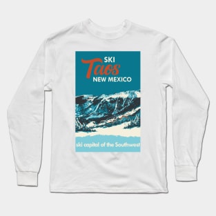 Ski Taos New Mexico Vintage Ski Poster Long Sleeve T-Shirt